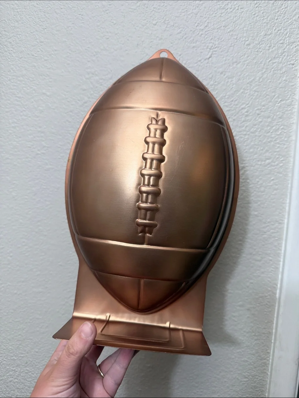 Vintage Wilton Football Shaped Cake Mold in Metallic Copper Finish